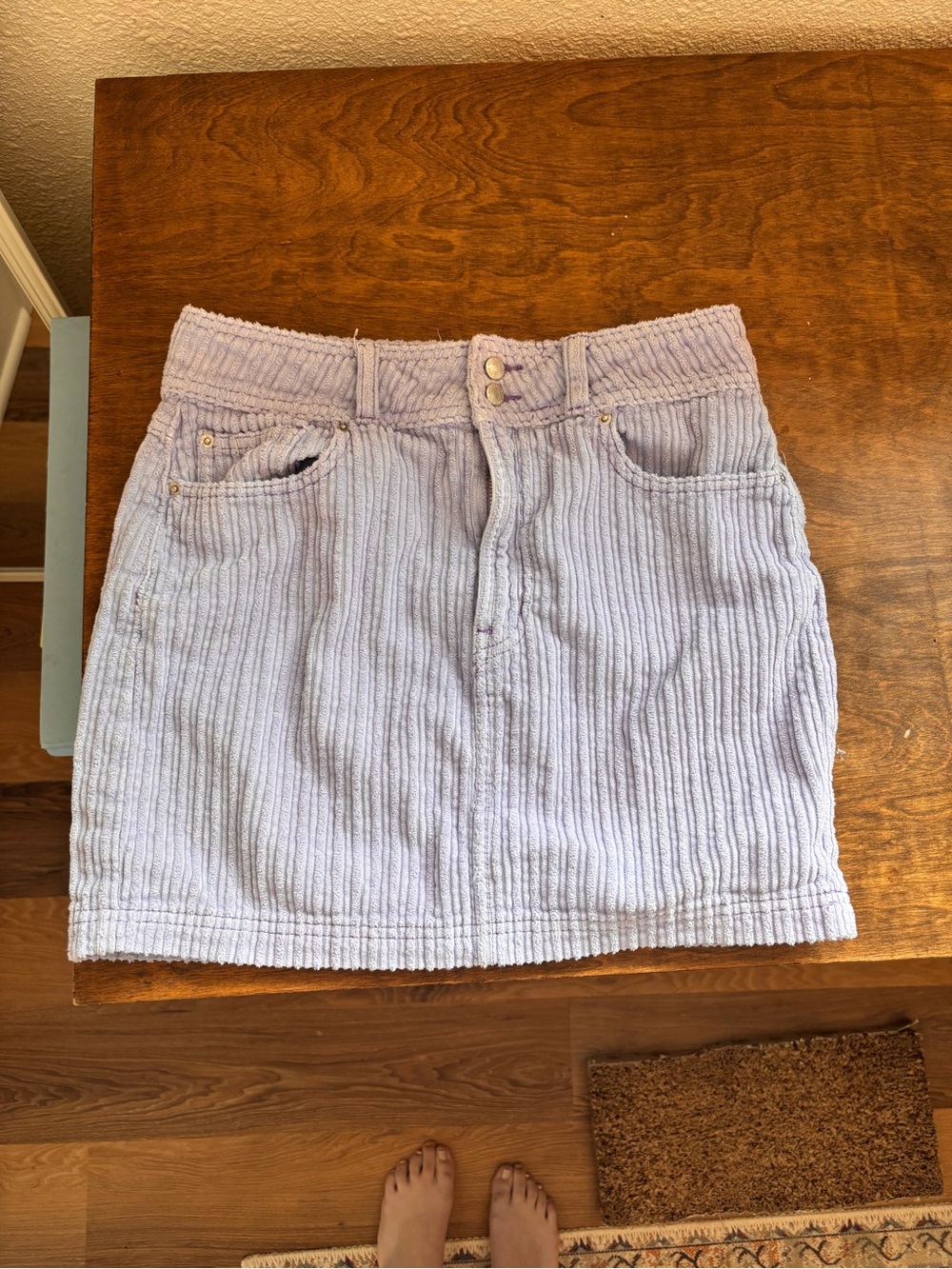 Urban Outfitters Light Lavender Ribbed Corduroy Mini Skirt